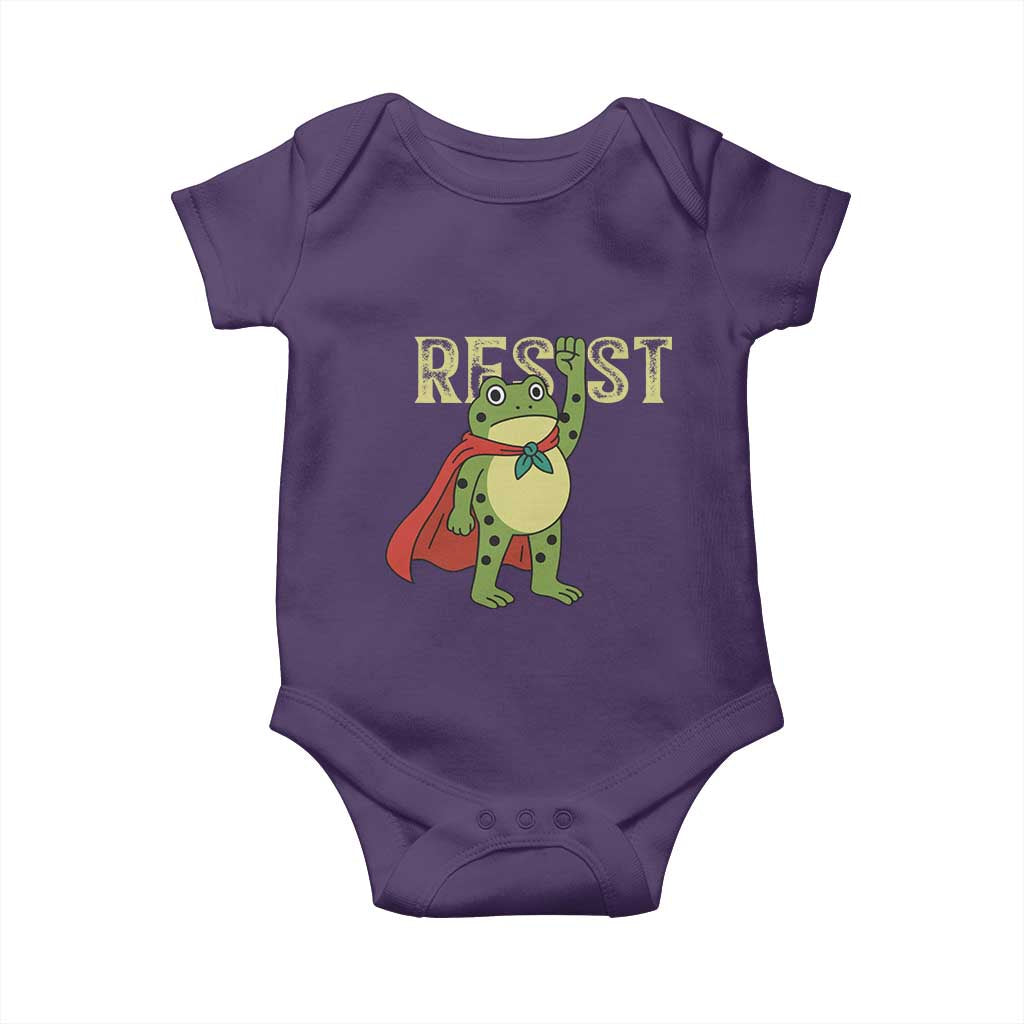 Resist Super Frog Baby Onesie Free Portland Political Satire Retro Graphic - Wonder Print Shop