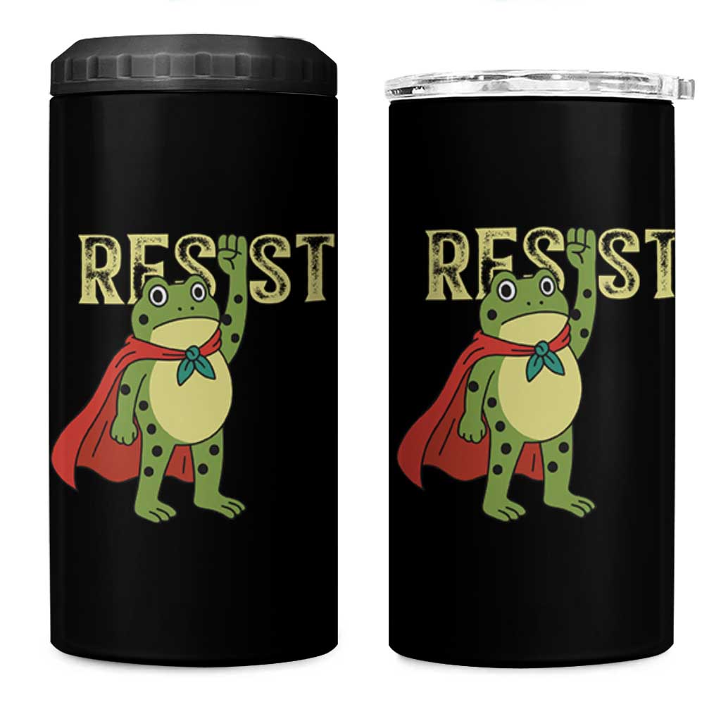 Resist Super Frog 4 in 1 Can Cooler Tumbler Free Portland Political Satire Retro Graphic - Wonder Print Shop