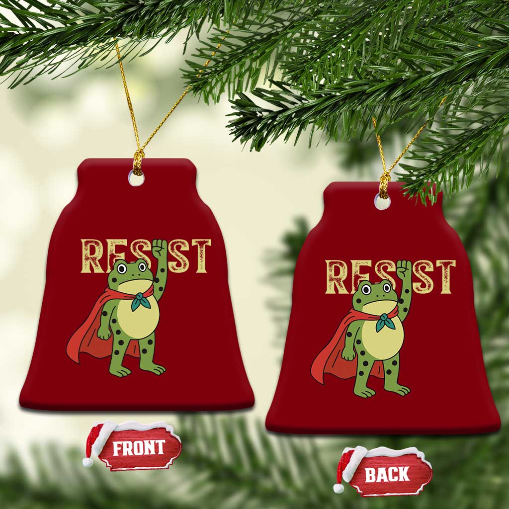 Resist Super Frog Ceramic Ornament Free Portland Political Satire Retro Graphic - Wonder Print Shop