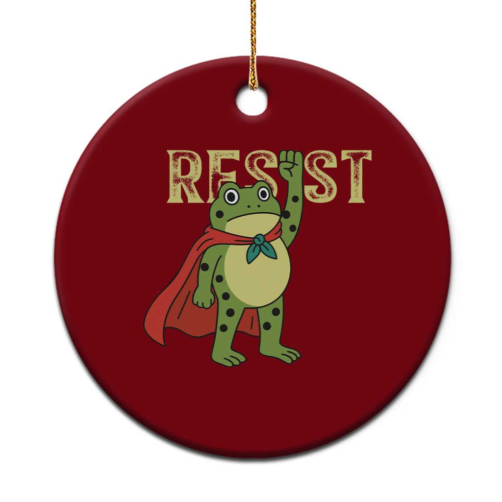 Resist Super Frog Ceramic Ornament Free Portland Political Satire Retro Graphic - Wonder Print Shop