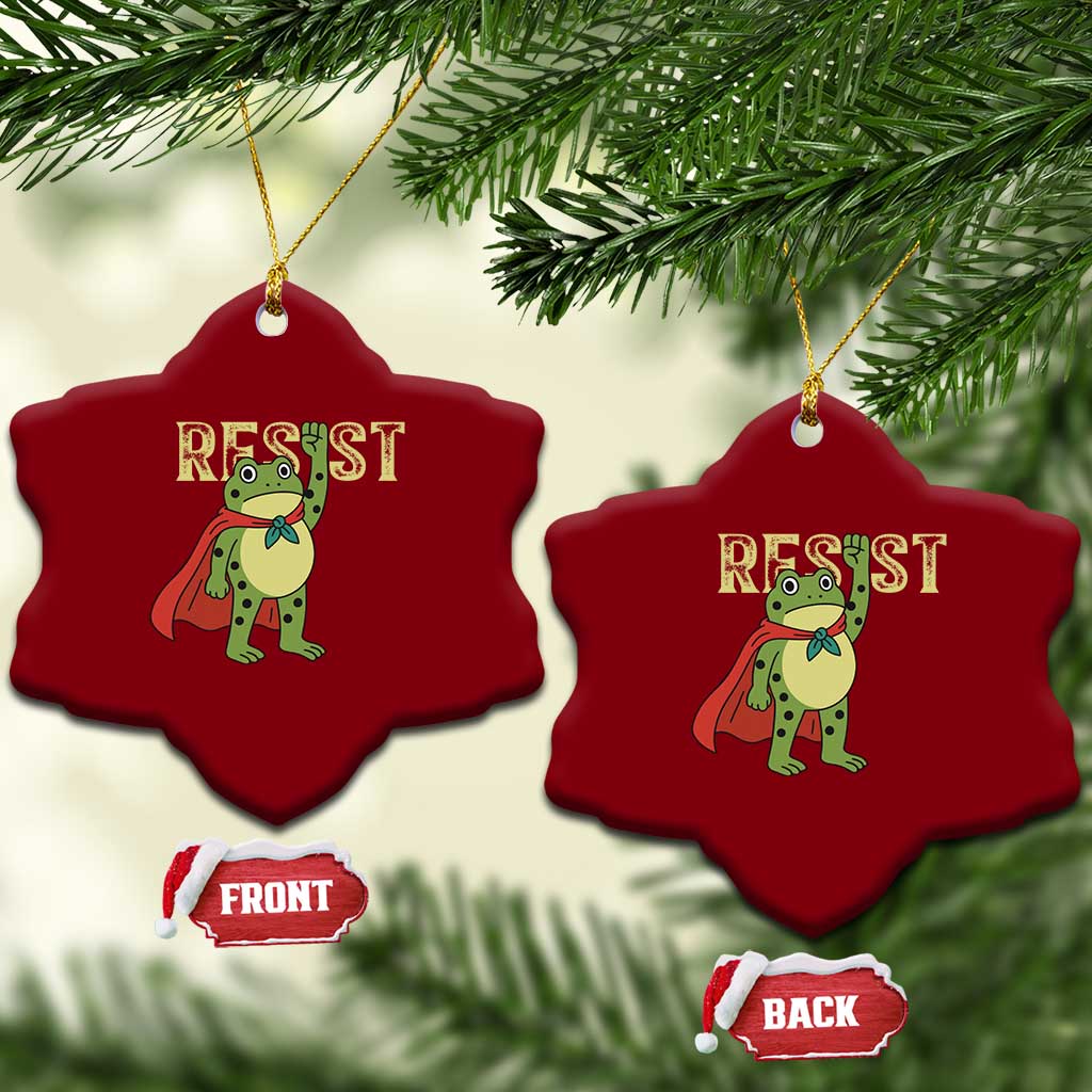 Resist Super Frog Ceramic Ornament Free Portland Political Satire Retro Graphic - Wonder Print Shop