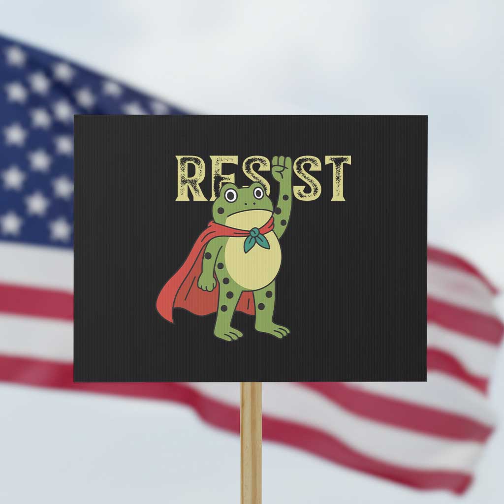 Resist Super Frog Protest Sign Free Portland Political Satire Retro Graphic - Wonder Print Shop