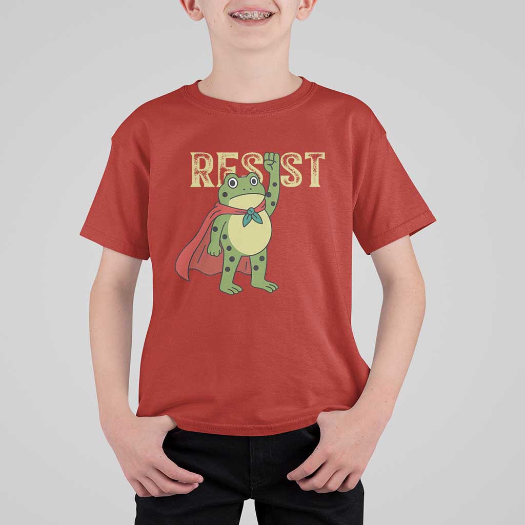 Resist Super Frog T Shirt For Kid Free Portland Political Satire Retro Graphic - Wonder Print Shop