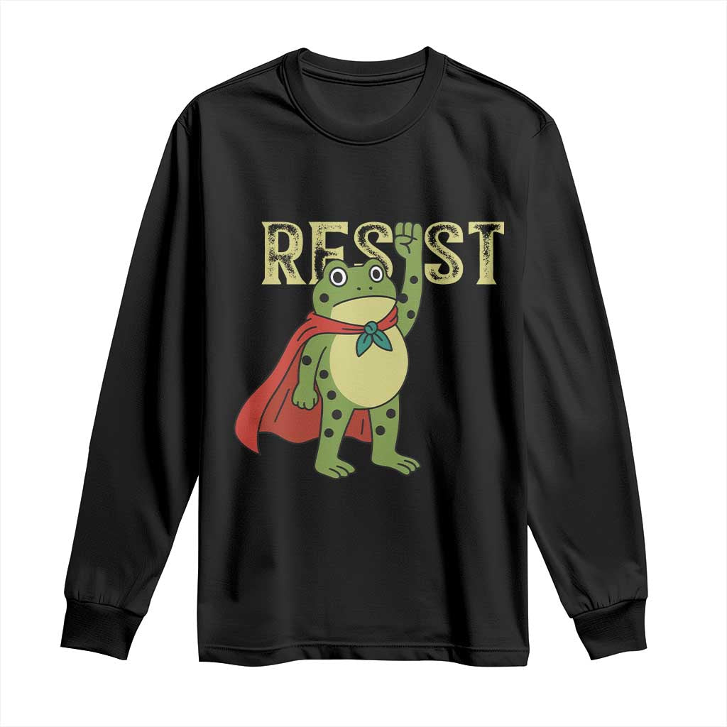 Resist Super Frog Long Sleeve Shirt Free Portland Political Satire Retro Graphic - Wonder Print Shop