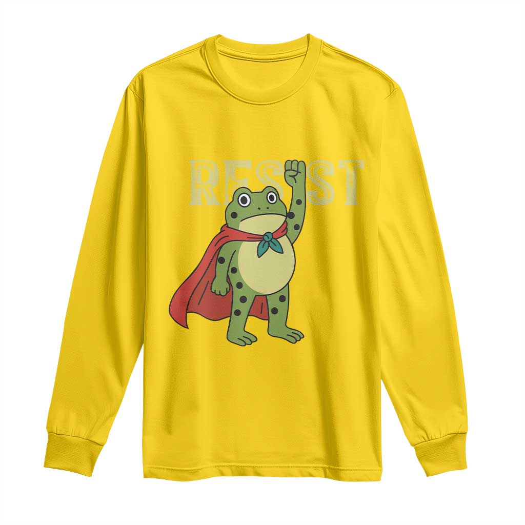 Resist Super Frog Long Sleeve Shirt Free Portland Political Satire Retro Graphic - Wonder Print Shop