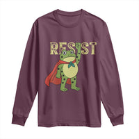 Resist Super Frog Long Sleeve Shirt Free Portland Political Satire Retro Graphic - Wonder Print Shop