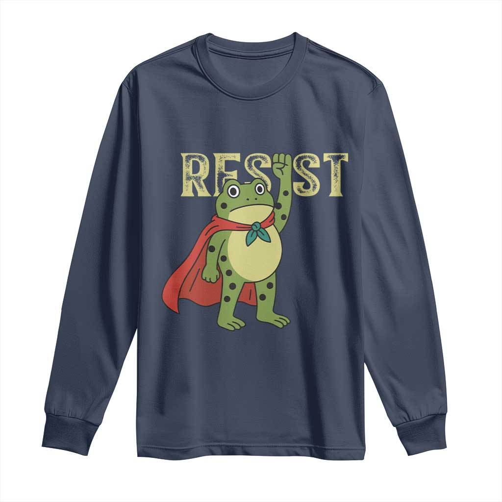 Resist Super Frog Long Sleeve Shirt Free Portland Political Satire Retro Graphic - Wonder Print Shop