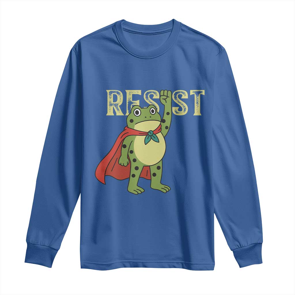 Resist Super Frog Long Sleeve Shirt Free Portland Political Satire Retro Graphic - Wonder Print Shop