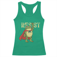Resist Super Frog Racerback Tank Top Free Portland Political Satire Retro Graphic - Wonder Print Shop