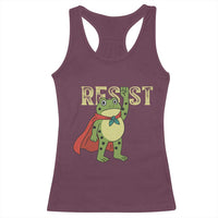 Resist Super Frog Racerback Tank Top Free Portland Political Satire Retro Graphic - Wonder Print Shop