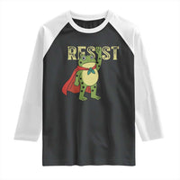 Resist Super Frog Raglan Shirt Free Portland Political Satire Retro Graphic - Wonder Print Shop