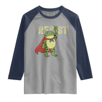 Resist Super Frog Raglan Shirt Free Portland Political Satire Retro Graphic - Wonder Print Shop