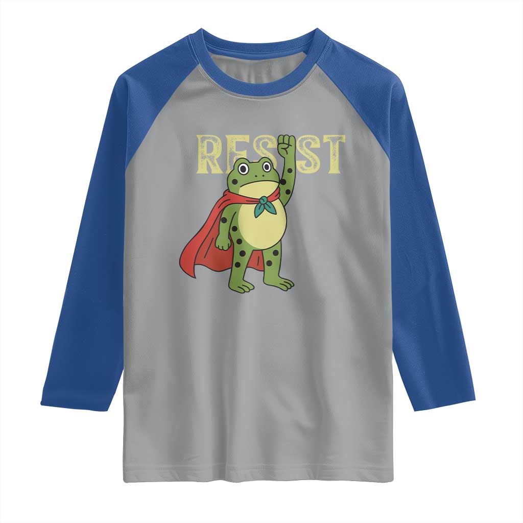 Resist Super Frog Raglan Shirt Free Portland Political Satire Retro Graphic - Wonder Print Shop