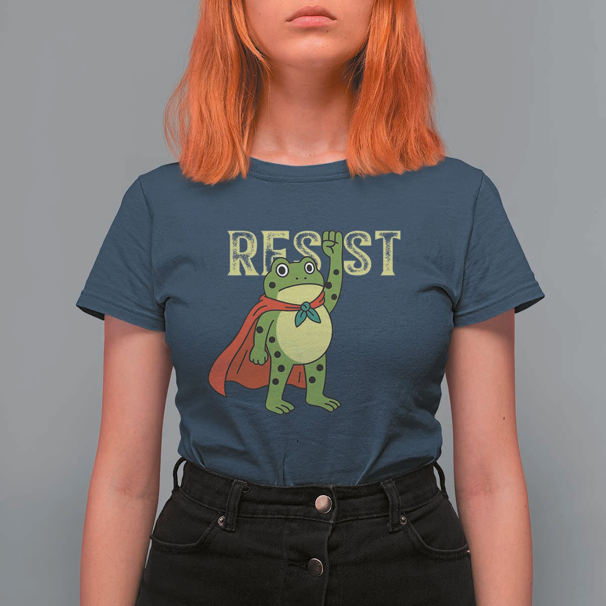 Resist Super Frog T Shirt For Women Free Portland Political Satire Retro Graphic - Wonder Print Shop