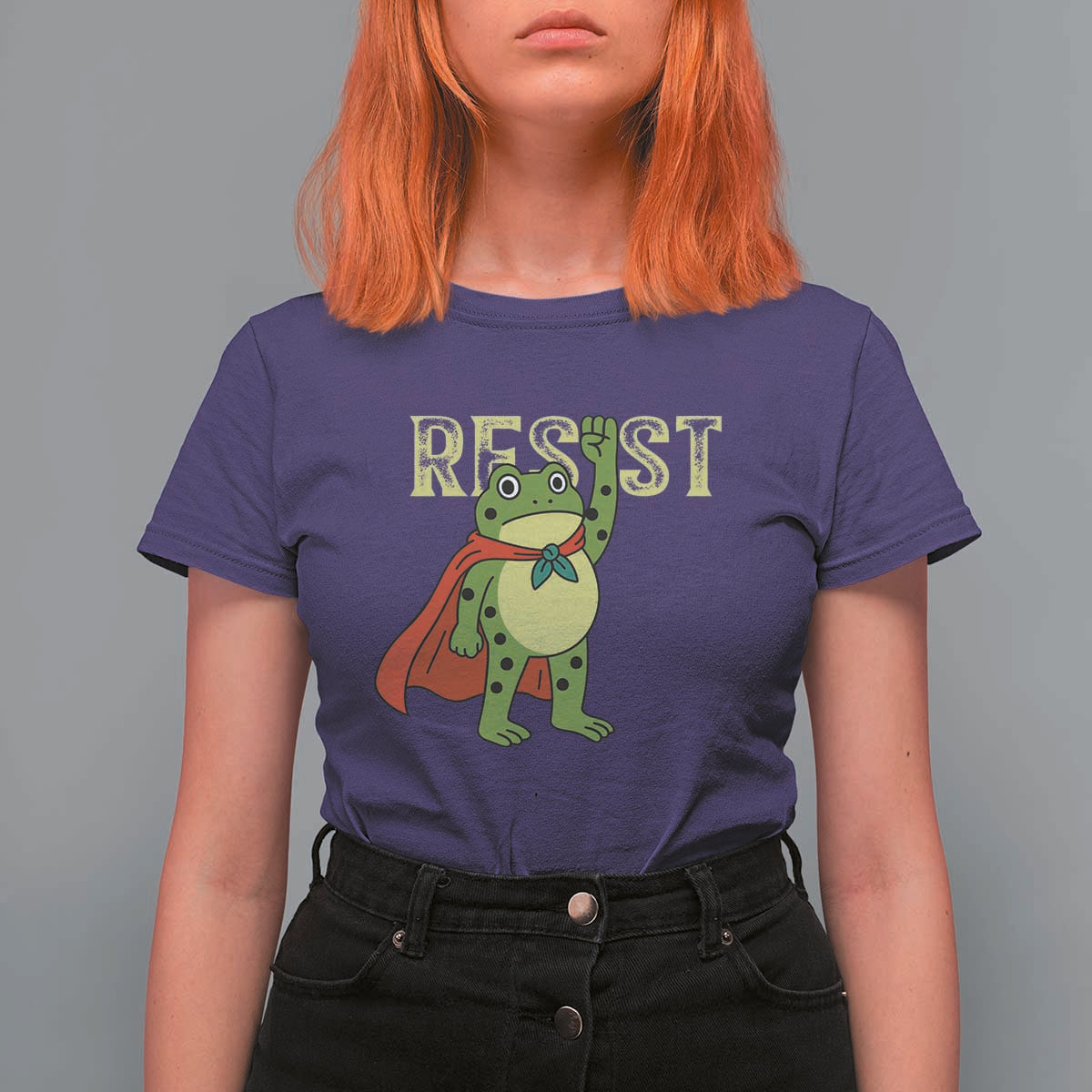 Resist Super Frog T Shirt For Women Free Portland Political Satire Retro Graphic - Wonder Print Shop