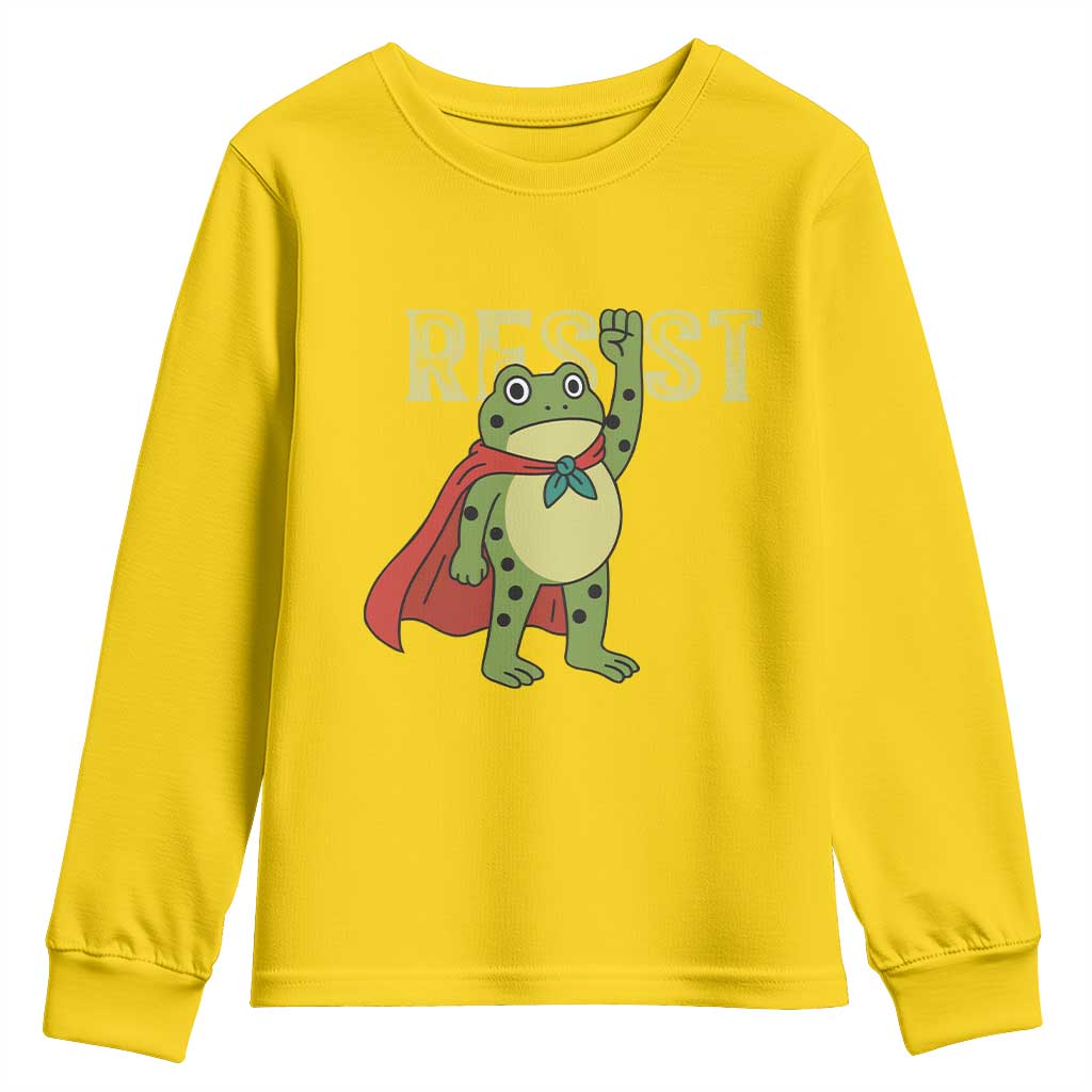 Resist Super Frog Youth Sweatshirt Free Portland Political Satire Retro Graphic - Wonder Print Shop