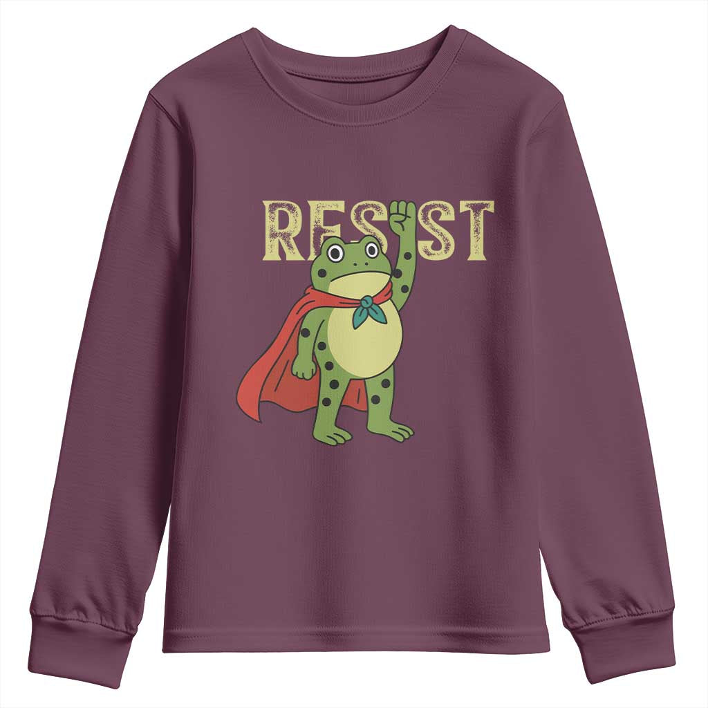 Resist Super Frog Youth Sweatshirt Free Portland Political Satire Retro Graphic - Wonder Print Shop