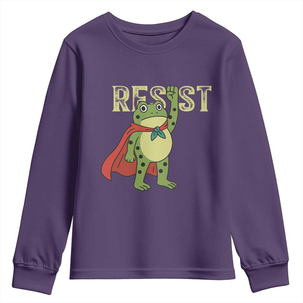 Resist Super Frog Youth Sweatshirt Free Portland Political Satire Retro Graphic - Wonder Print Shop