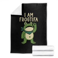 I Am Frogtifa Throw Blanket Frog Resist Antifascist with Raised Fist Bandana - Wonder Print Shop