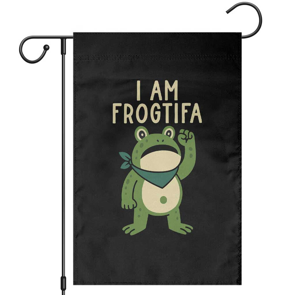 I Am Frogtifa Garden Flag Frog Resist Antifascist with Raised Fist Bandana - Wonder Print Shop