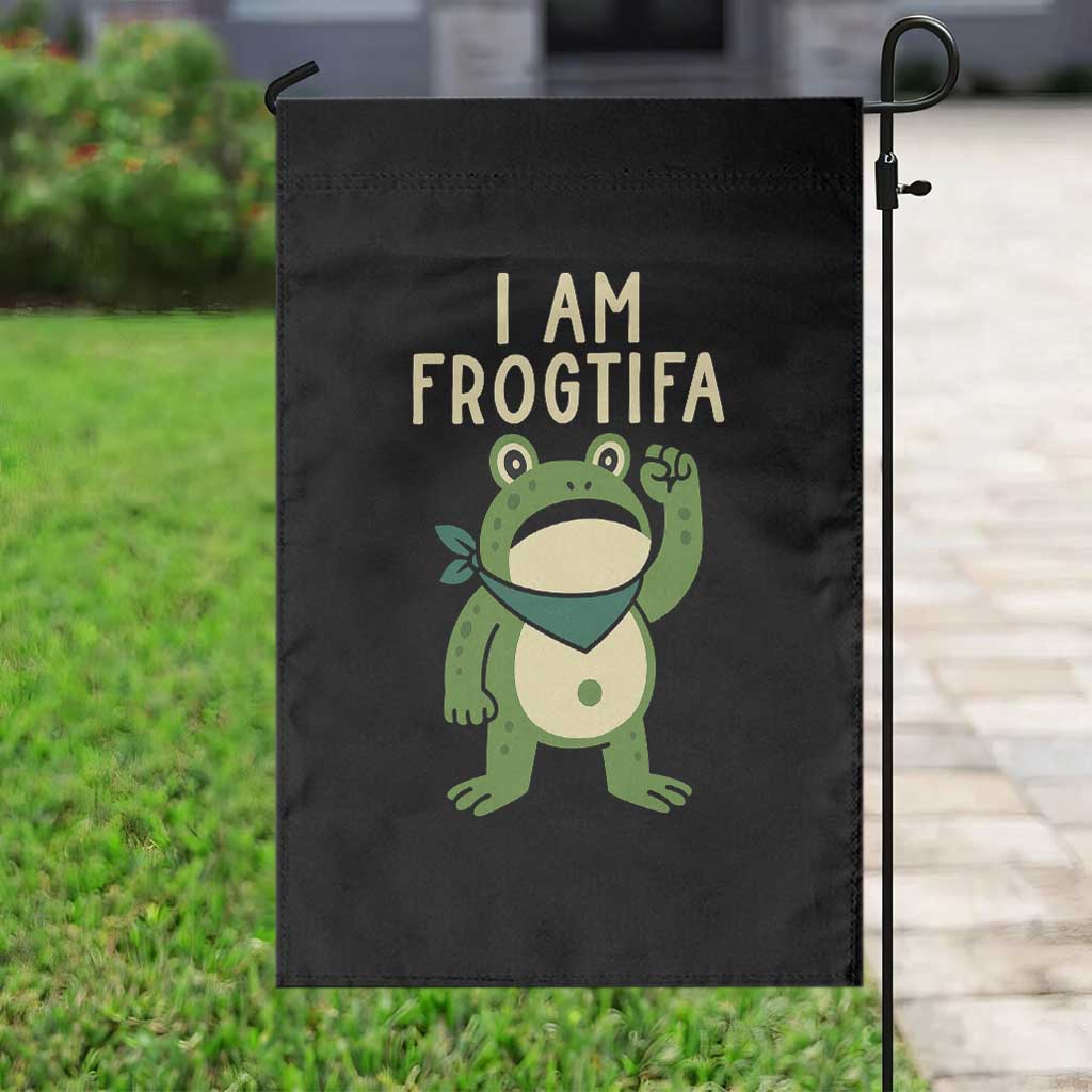 I Am Frogtifa Garden Flag Frog Resist Antifascist with Raised Fist Bandana - Wonder Print Shop