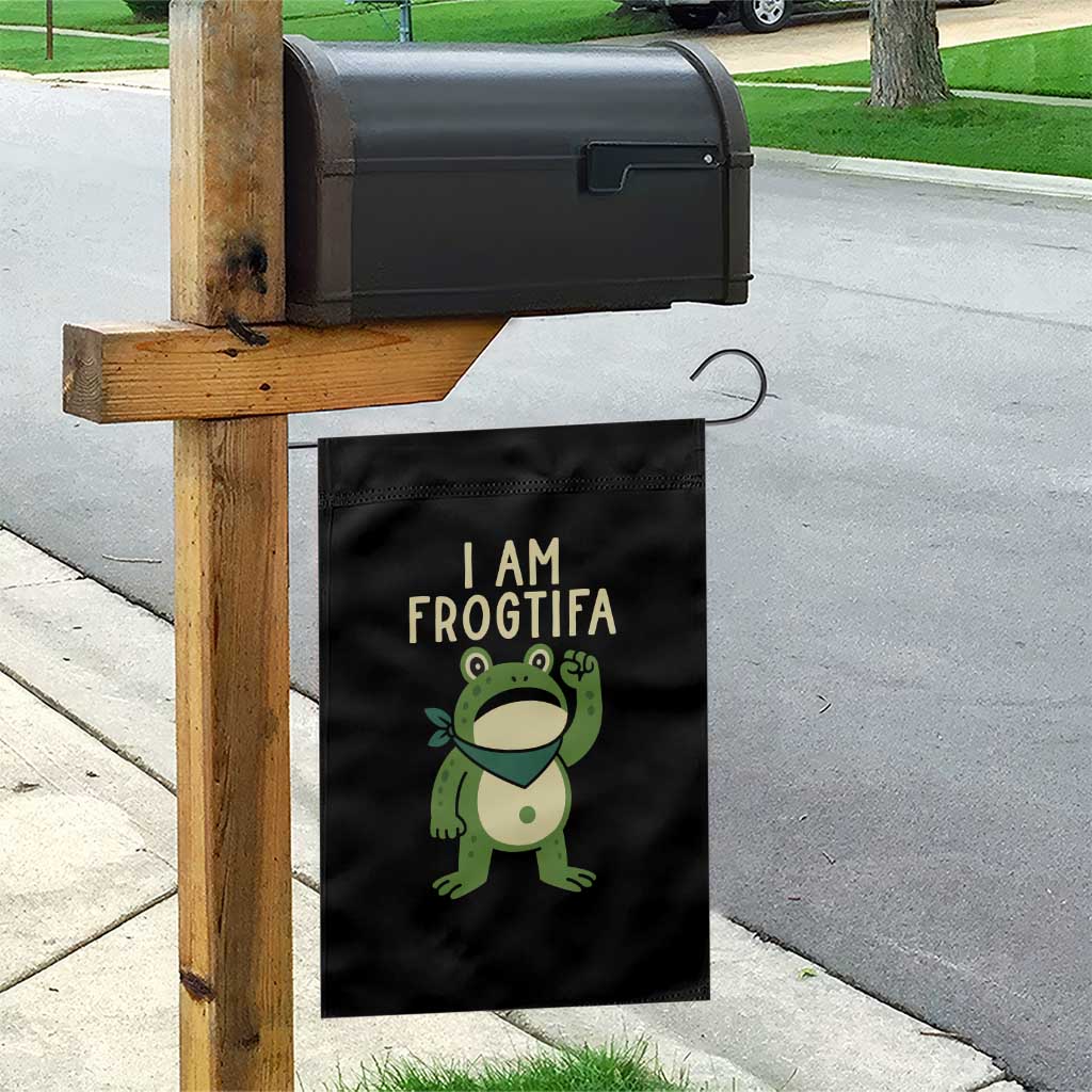 I Am Frogtifa Garden Flag Frog Resist Antifascist with Raised Fist Bandana - Wonder Print Shop