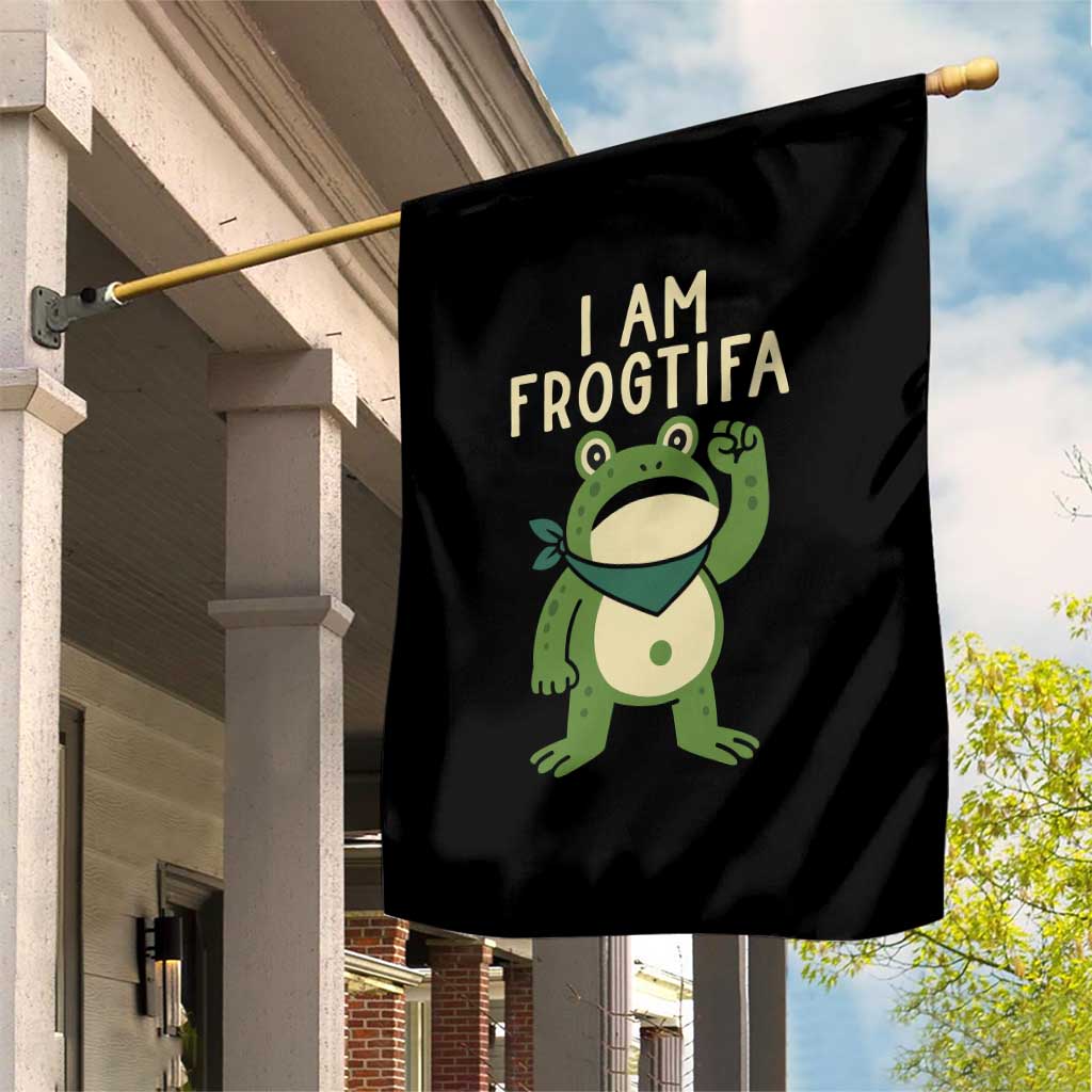 I Am Frogtifa Garden Flag Frog Resist Antifascist with Raised Fist Bandana - Wonder Print Shop