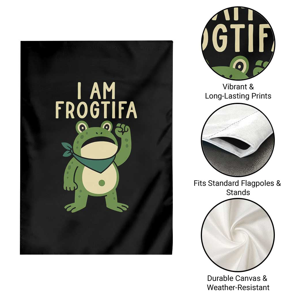 I Am Frogtifa Garden Flag Frog Resist Antifascist with Raised Fist Bandana - Wonder Print Shop