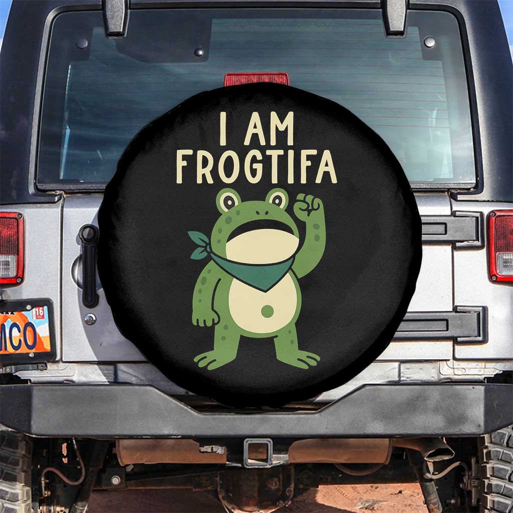 I Am Frogtifa Spare Tire Cover Frog Resist Antifascist with Raised Fist Bandana - Wonder Print Shop