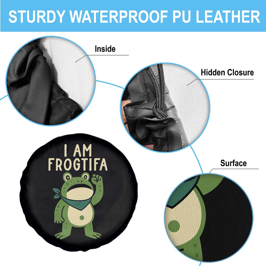I Am Frogtifa Spare Tire Cover Frog Resist Antifascist with Raised Fist Bandana - Wonder Print Shop