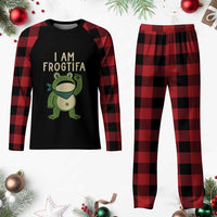 I Am Frogtifa Plaid Pajama Set Frog Resist Antifascist with Raised Fist Bandana - Wonder Print Shop