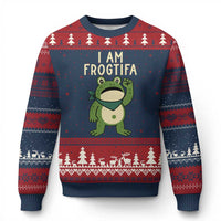 I Am Frogtifa Ugly Christmas Sweater Frog Resist Antifascist with Raised Fist Bandana - Wonder Print Shop