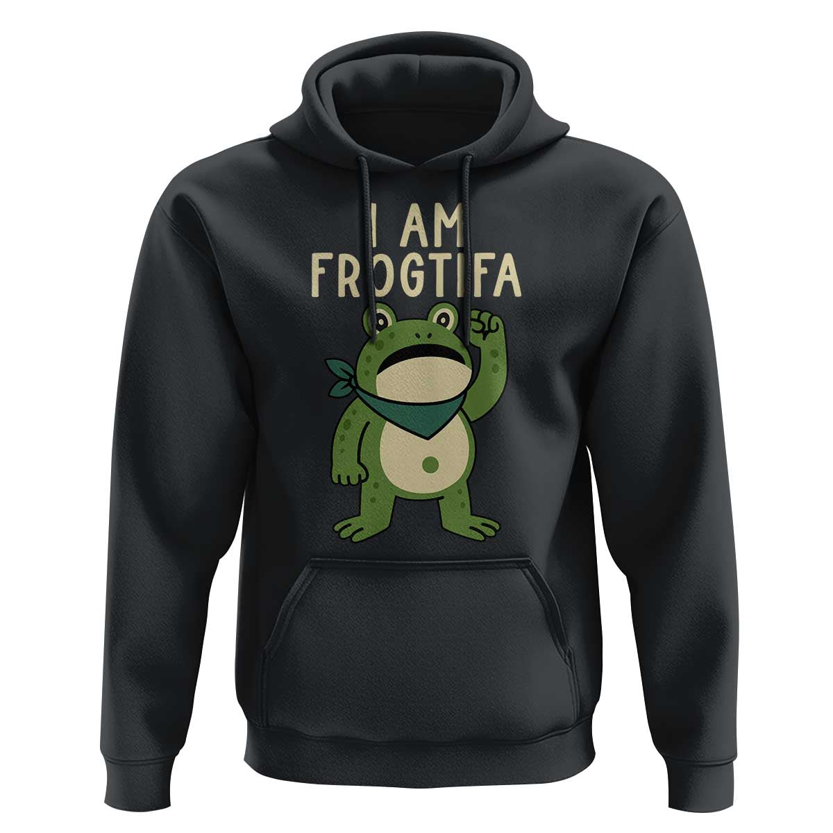 I Am Frogtifa Hoodie Frog Resist Antifascist with Raised Fist Bandana - Wonder Print Shop