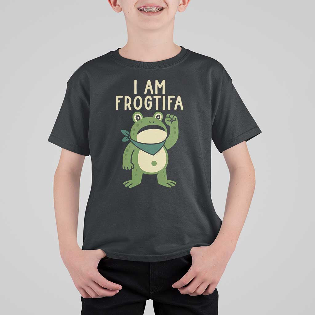 I Am Frogtifa T Shirt For Kid Frog Resist Antifascist with Raised Fist Bandana - Wonder Print Shop