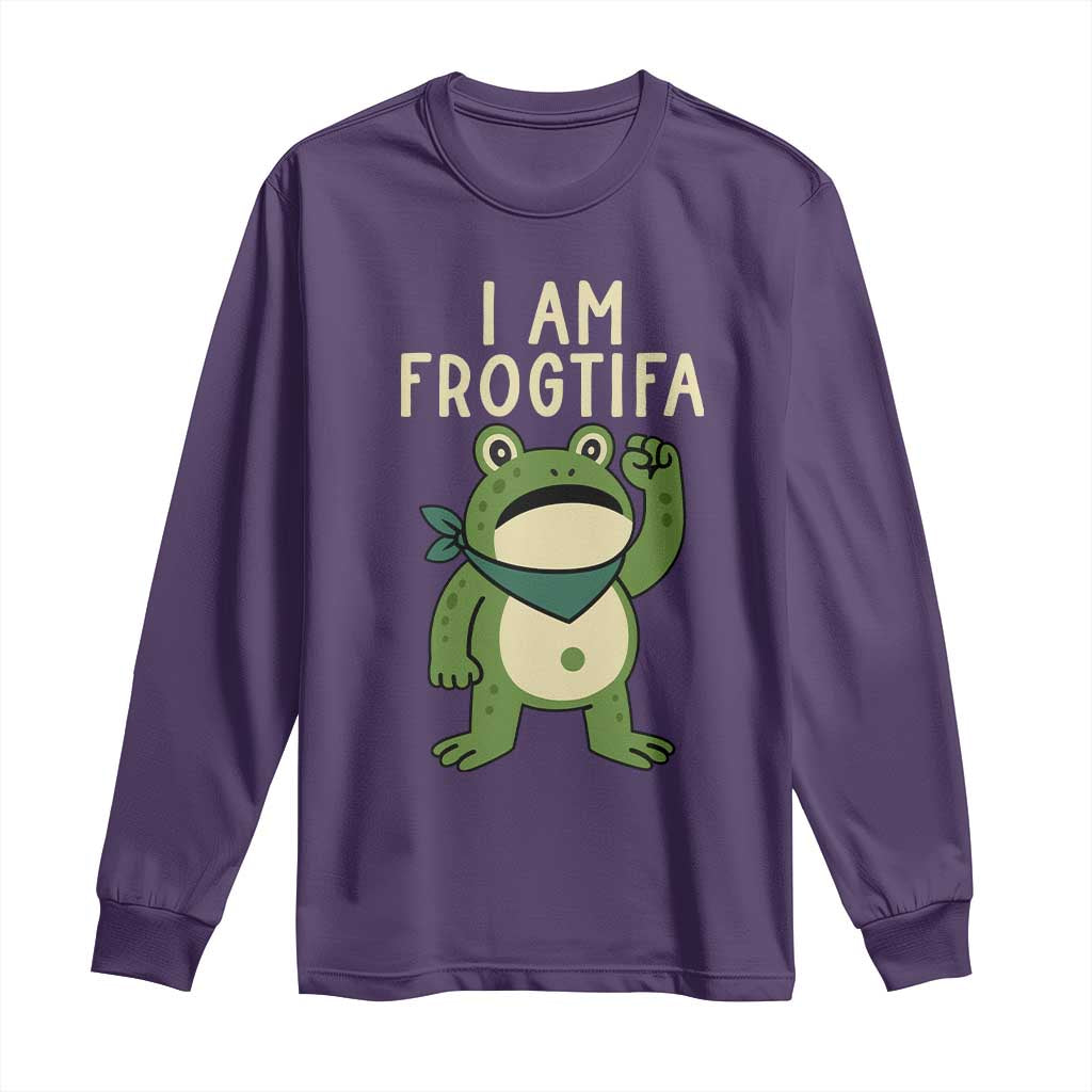 I Am Frogtifa Long Sleeve Shirt Frog Resist Antifascist with Raised Fist Bandana - Wonder Print Shop
