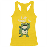 I Am Frogtifa Racerback Tank Top Frog Resist Antifascist with Raised Fist Bandana - Wonder Print Shop