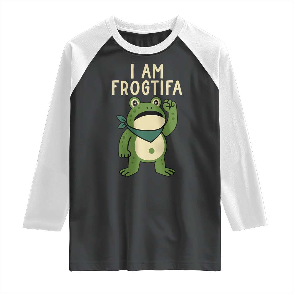 I Am Frogtifa Raglan Shirt Frog Resist Antifascist with Raised Fist Bandana - Wonder Print Shop