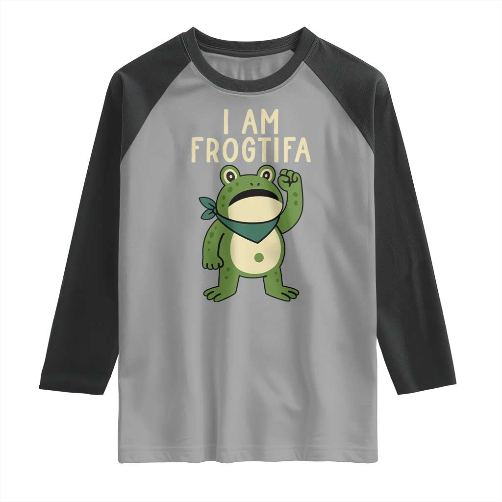 I Am Frogtifa Raglan Shirt Frog Resist Antifascist with Raised Fist Bandana - Wonder Print Shop