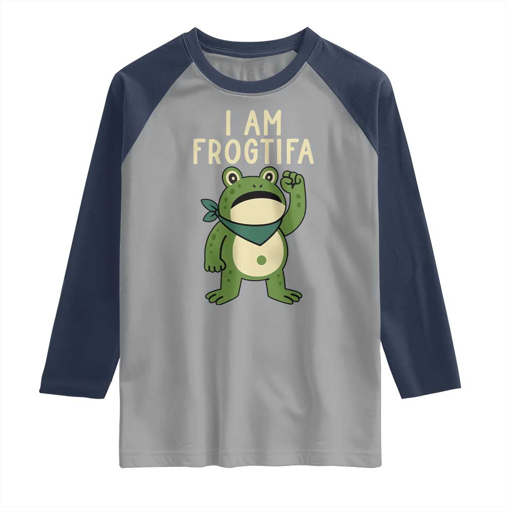 I Am Frogtifa Raglan Shirt Frog Resist Antifascist with Raised Fist Bandana - Wonder Print Shop