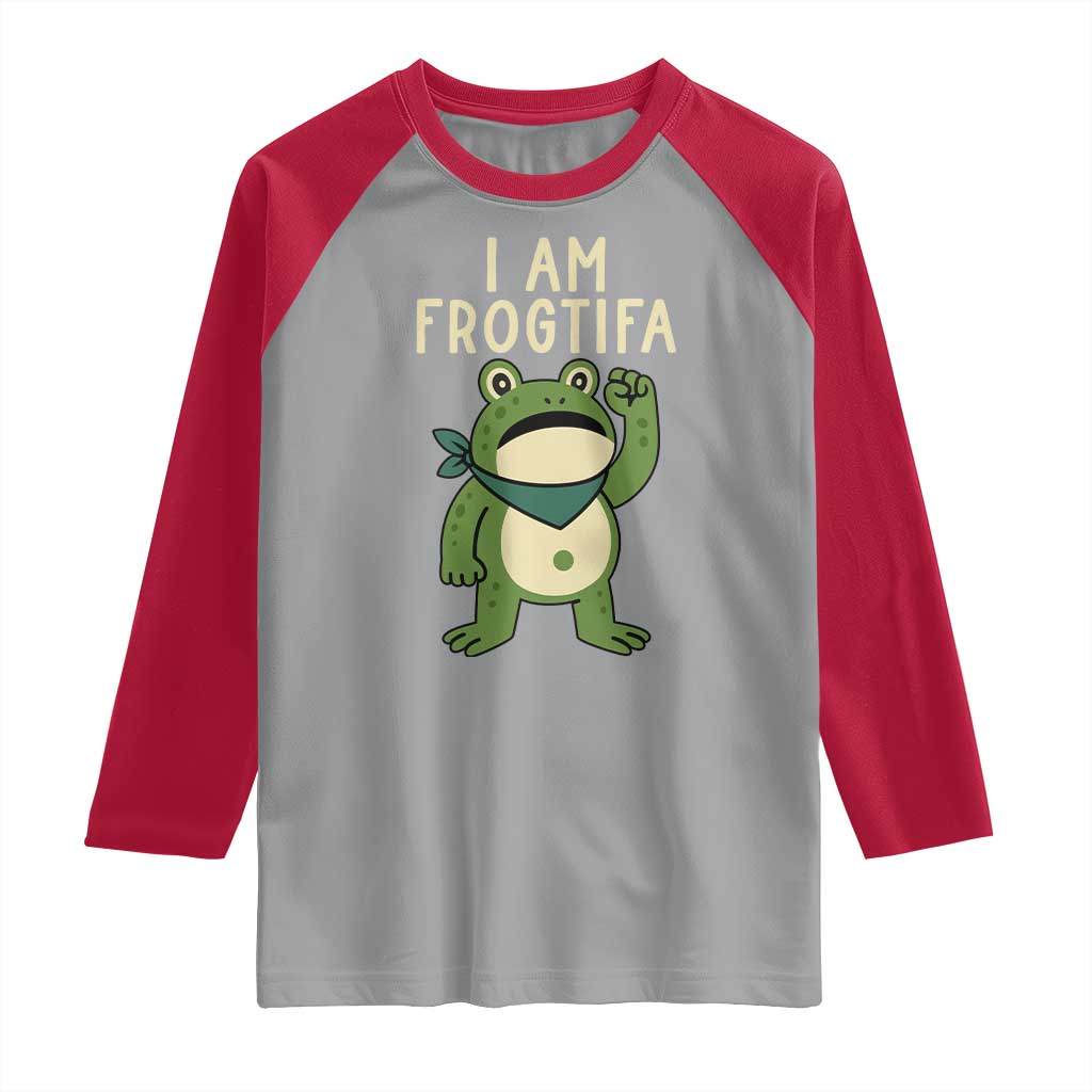I Am Frogtifa Raglan Shirt Frog Resist Antifascist with Raised Fist Bandana - Wonder Print Shop