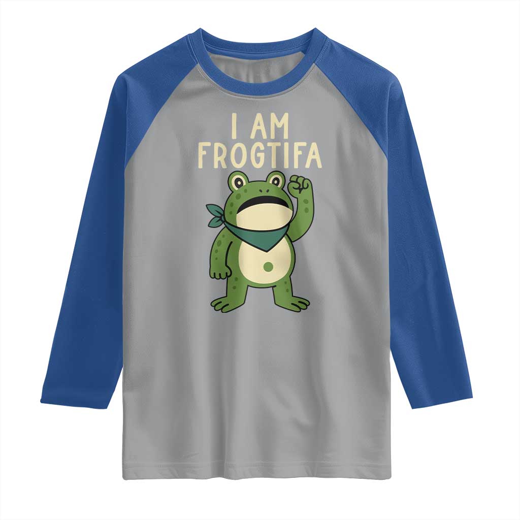 I Am Frogtifa Raglan Shirt Frog Resist Antifascist with Raised Fist Bandana - Wonder Print Shop