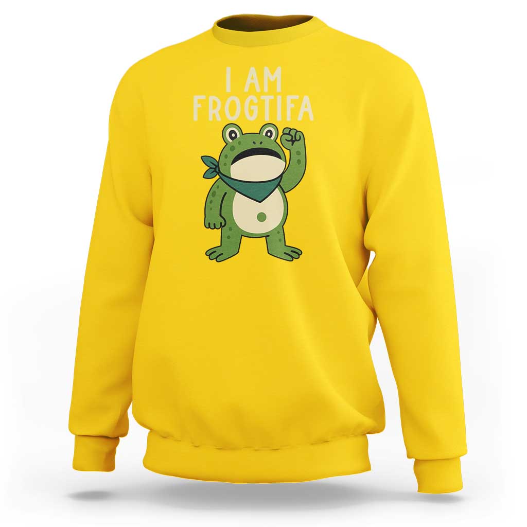 I Am Frogtifa Sweatshirt Frog Resist Antifascist with Raised Fist Bandana - Wonder Print Shop