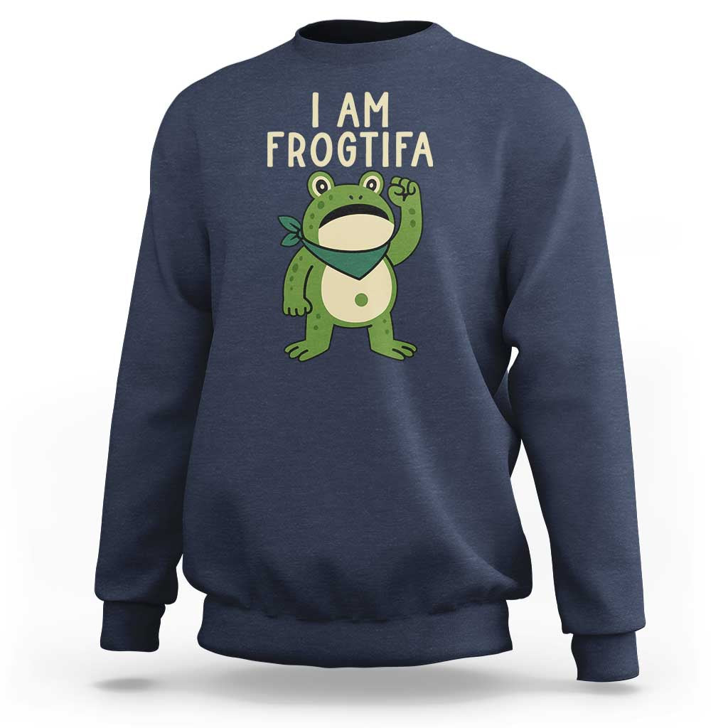 I Am Frogtifa Sweatshirt Frog Resist Antifascist with Raised Fist Bandana - Wonder Print Shop