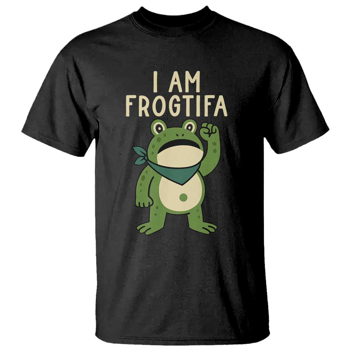 I Am Frogtifa T Shirt Frog Resist Antifascist with Raised Fist Bandana - Wonder Print Shop