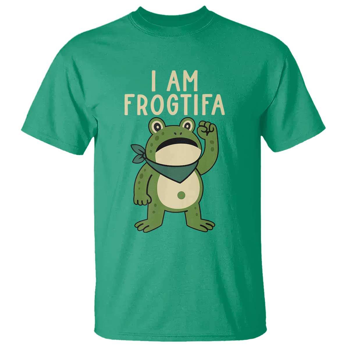 I Am Frogtifa T Shirt Frog Resist Antifascist with Raised Fist Bandana - Wonder Print Shop