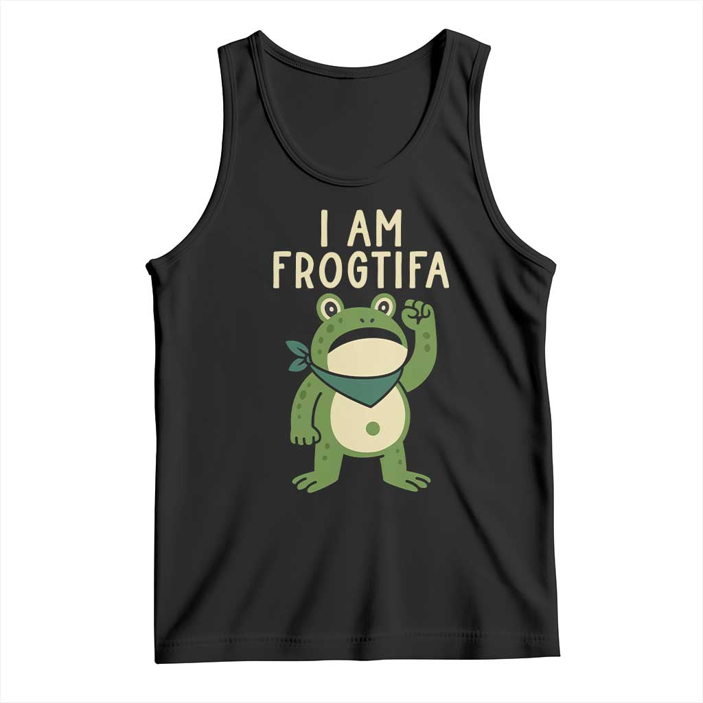 I Am Frogtifa Tank Top Frog Resist Antifascist with Raised Fist Bandana - Wonder Print Shop