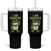 I Am Frogtifa Tumbler With Handle Frog Resist Antifascist with Raised Fist Bandana - Wonder Print Shop