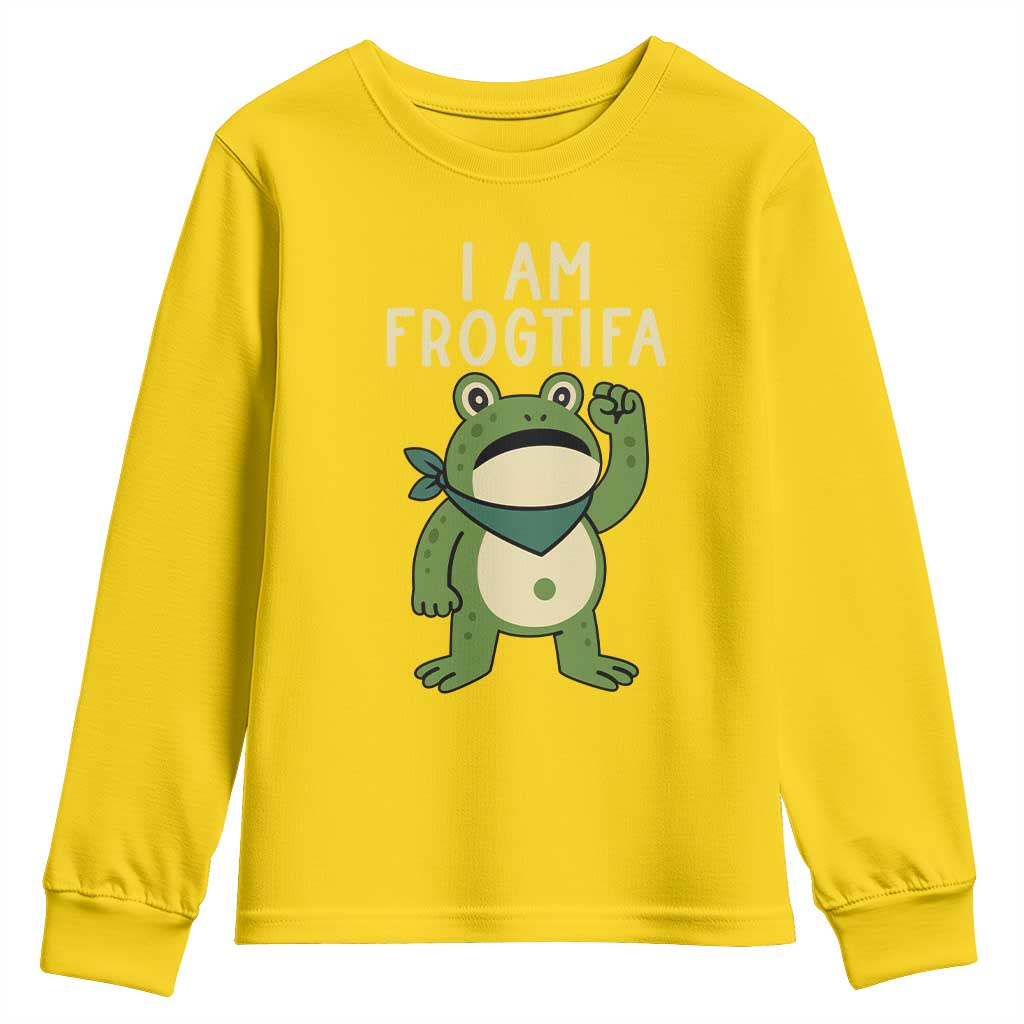 I Am Frogtifa Youth Sweatshirt Frog Resist Antifascist with Raised Fist Bandana - Wonder Print Shop
