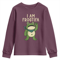 I Am Frogtifa Youth Sweatshirt Frog Resist Antifascist with Raised Fist Bandana - Wonder Print Shop