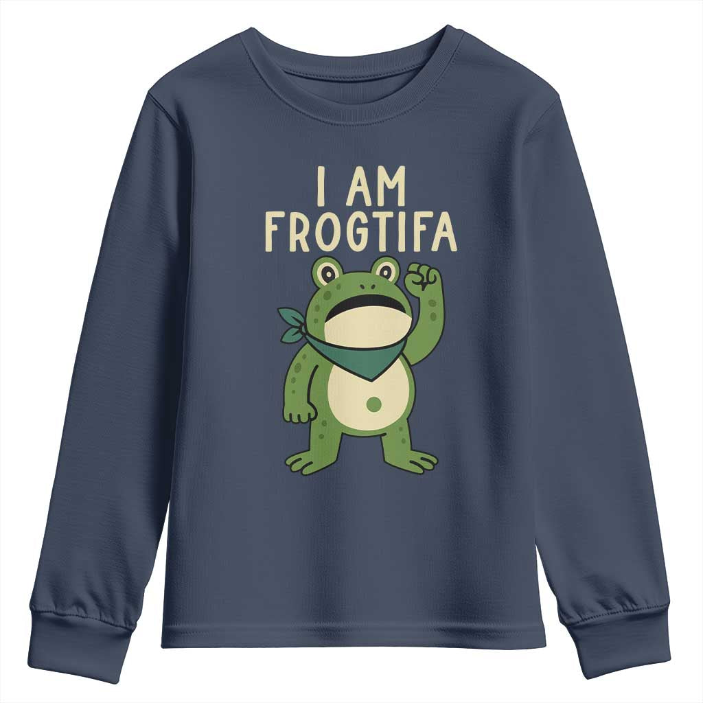 I Am Frogtifa Youth Sweatshirt Frog Resist Antifascist with Raised Fist Bandana - Wonder Print Shop